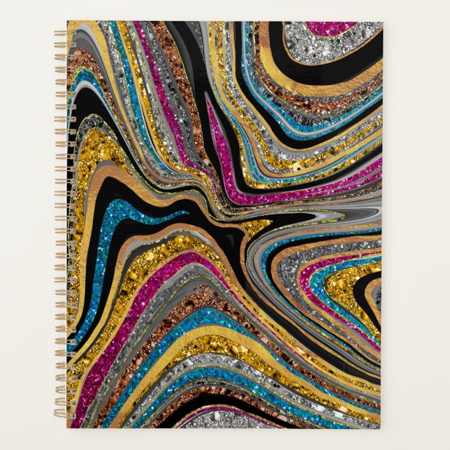 Agenda Sparkle Glam glittery Girly Marble Art (Frente)