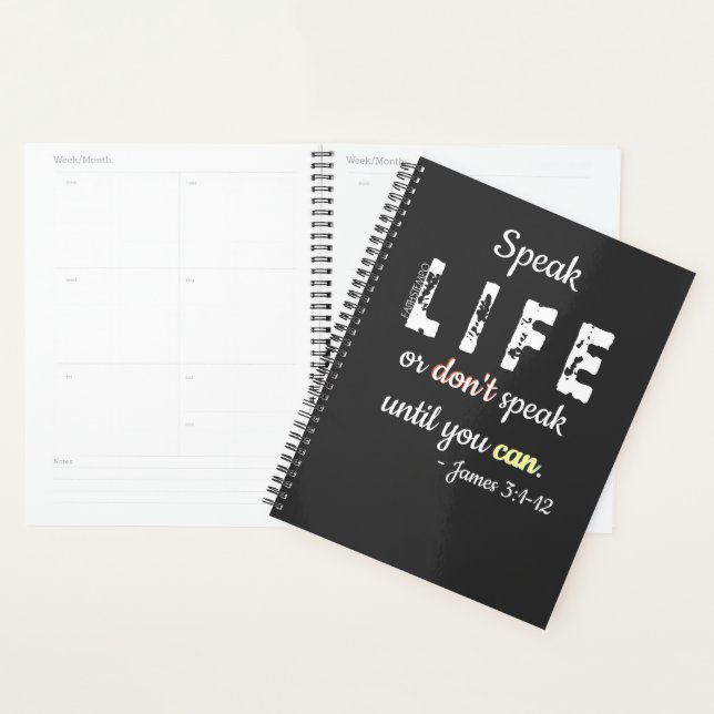 Agenda Speak Life or Don't Speak - Planner (Exibição)
