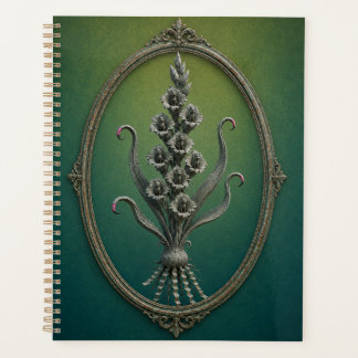 Agenda Spiral Hardcover Planner with a surreal rose