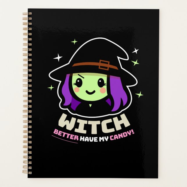 Agenda Spooky Kawaii Witch Halloween Planner (Frente)