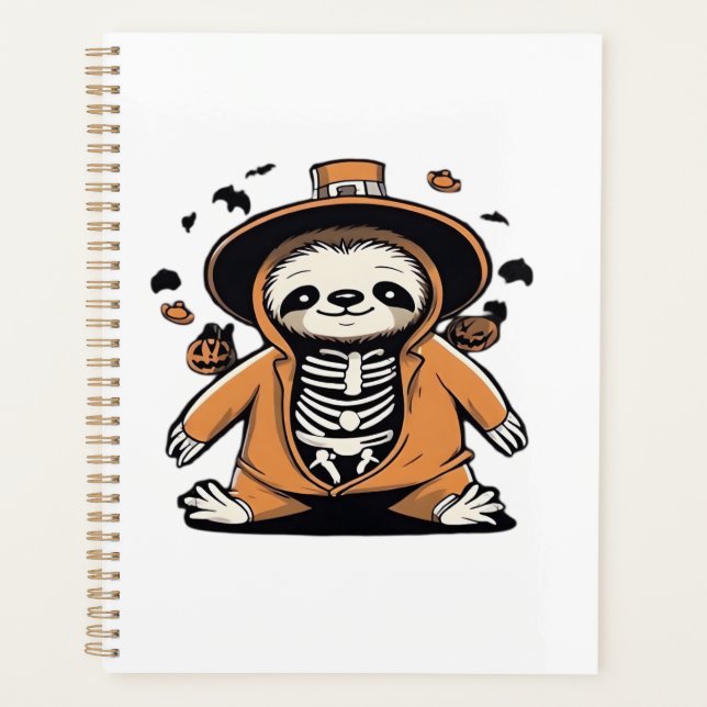 Agenda Spooky skeleton sloth trick or treating Classic T- (Frente)