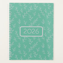 Agenda Springy: Folhas Desenhadas à Mão em Verde Limão