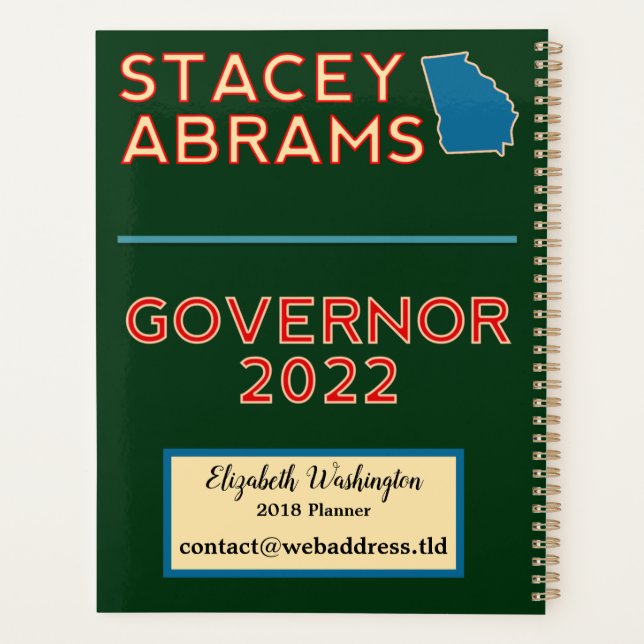 Agenda Stacey Abrams Vote Blue, Governador da Geórgia em  (Verso)
