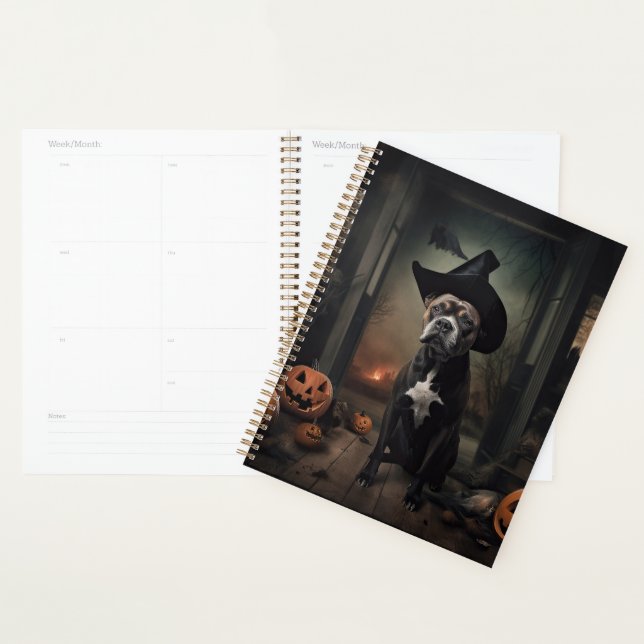 Agenda Staffordshire Terrier Pumpkins Halloween Scary (Exibição)