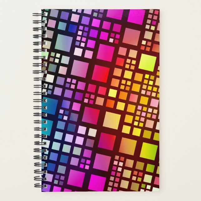Agenda stained glass squares - vibrant rainbow :  (Frente)