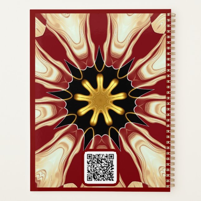 Agenda Starburst | Deep Crimson & Gold Luxury Organizer w (Verso)