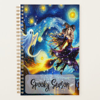 Agenda Starry Night Witchy Halloween Design