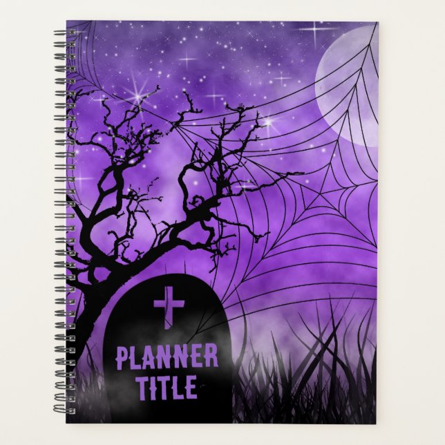 Agenda Starry Purple Ghoulish Gótico Web Full Moon (Frente)