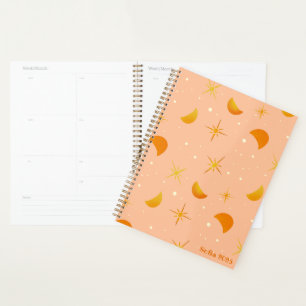 Agenda Stars & Moons Cozy Peach Nome Personalizado/Ano