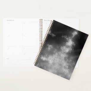 Agenda Stars Night Sky Midnight cinzas monocromáticas Via