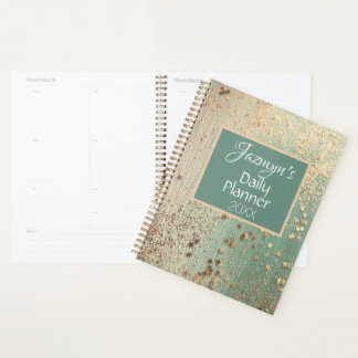 Agenda Stars Whimsical Personalizado Verde