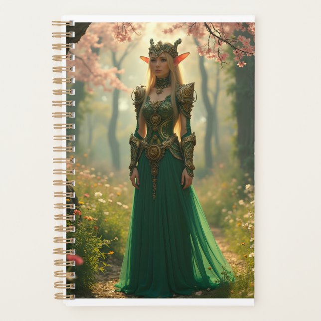 Agenda Steampunk Elven Princess em um jardim Primavera (Frente)
