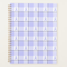 Stomach Cancer Awareness Plaid Periwinkle Ribbon