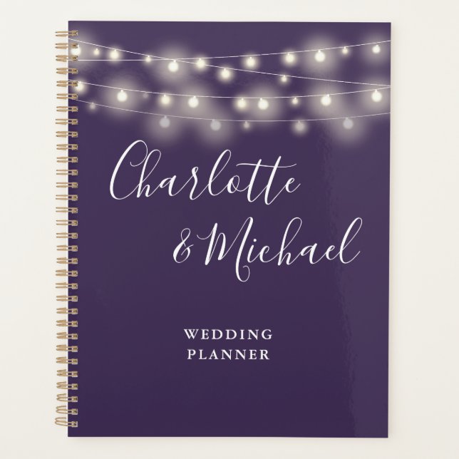 Agenda String Lights Signature Purple Weding (Frente)