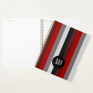 Agenda Stripes Vermelhas e Pretas