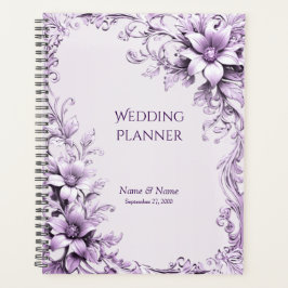 Agenda Stylish Purple Flowers Planner