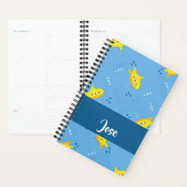 Agenda Submarino amarelo e peixe em azul