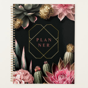 Agenda Succulent and flower background 
