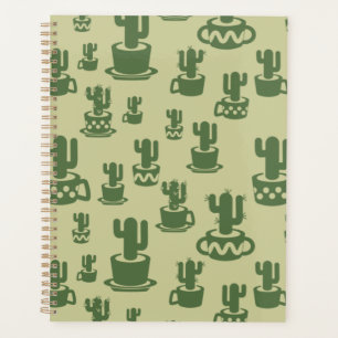 Agenda Succulent cactus silhouette in cups and pots 
