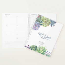 Agenda Succulents and Sparkle Wedding Blue ID515