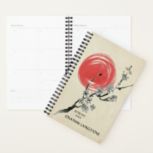 Agenda Sumi-e Cherryblossom Red Sun Personalizado