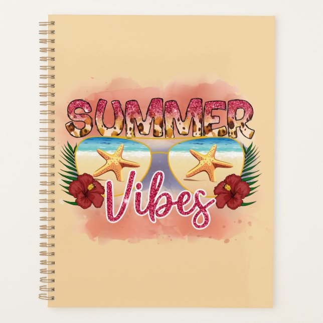 Agenda Summer Vibes | Design de óculos de sol da praia co (Frente)