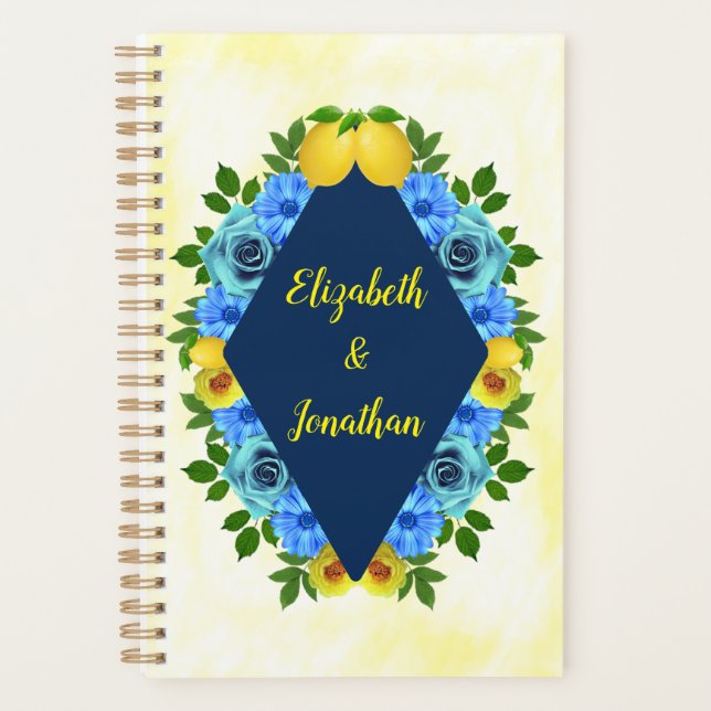 Agenda Sunny Lemon Floral Wedding (Frente)