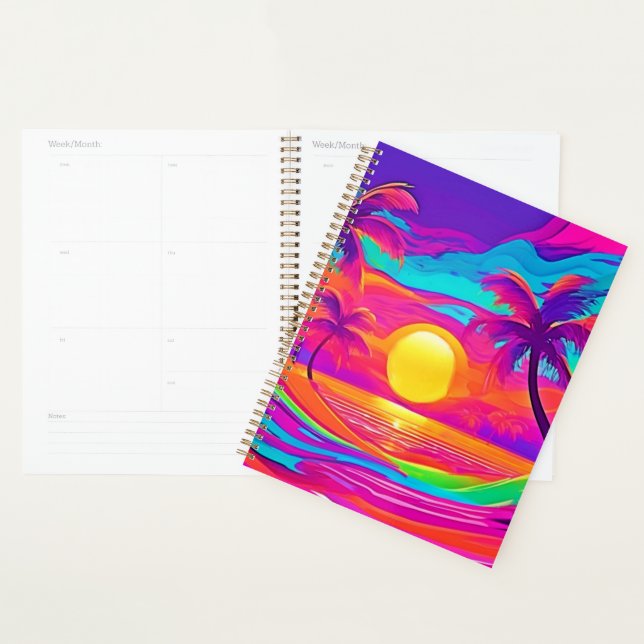 Agenda Sunset Azul e Laranja (Exibição)