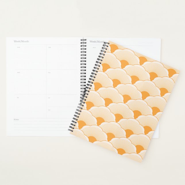 Agenda Sunset, laranja tonal, textura concreta (Exibição)