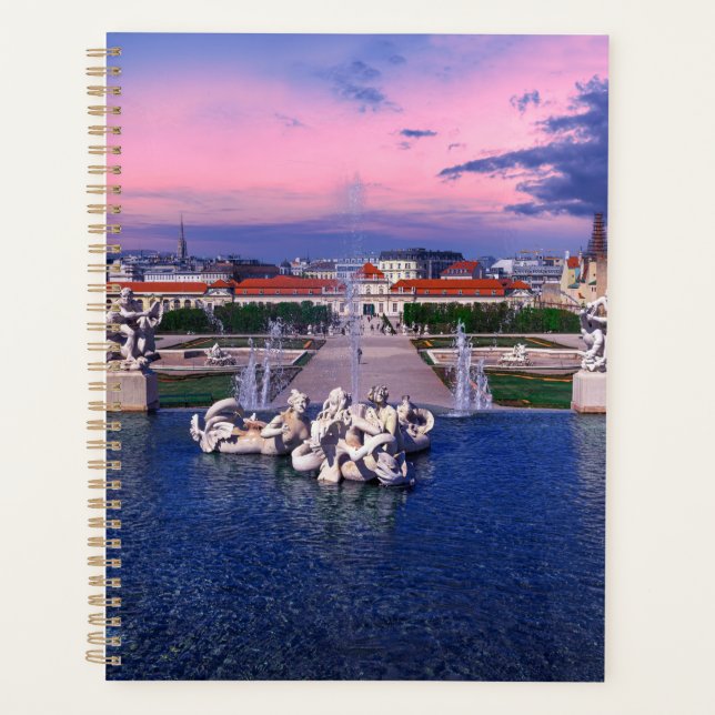 Agenda Sunset over fountain em Viena (Frente)