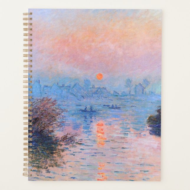 Agenda Sunset sobre o Seine Claude Monet (Frente)