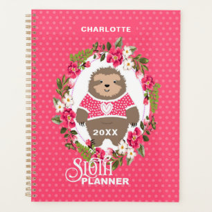 Agenda Super Bonita Sloth Branca Personalizada