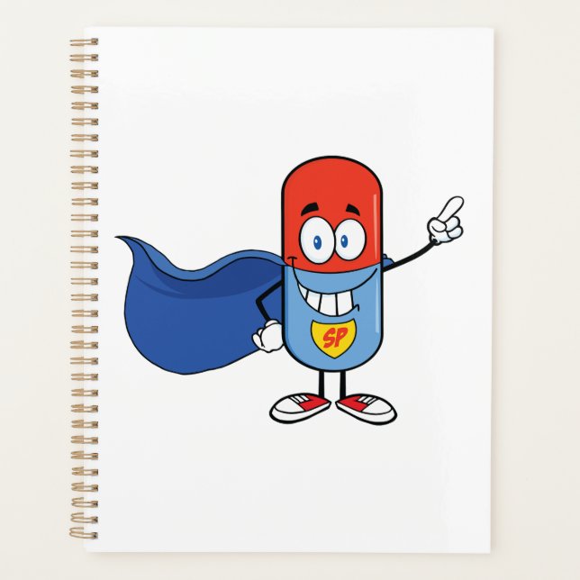 Agenda Super Pill Cartoon Hero Character (Frente)