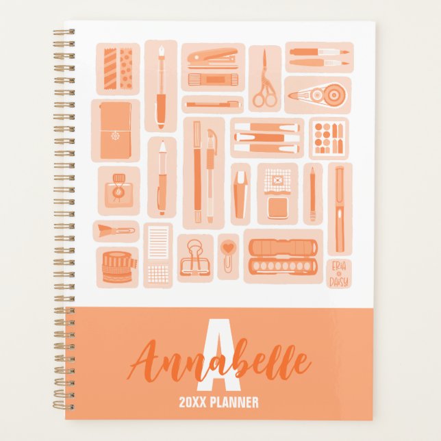 Agenda Suprimentos De Arte Em Branco Ilustrados Peach Pad (Frente)