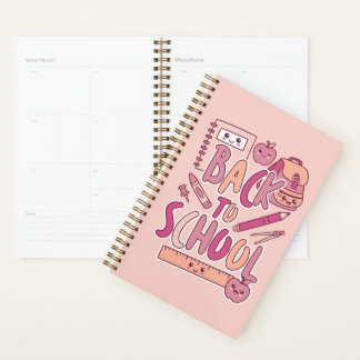 Agenda Suprimentos Estudantis Rosa Kawaii de Volta à Esco