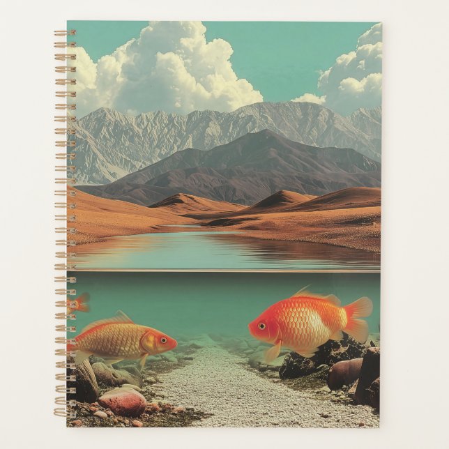 Agenda Surreal Desert and Lake with Goldfish (Frente)