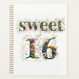 Agenda Sweet 16 Happy Birthday Wildflower Text