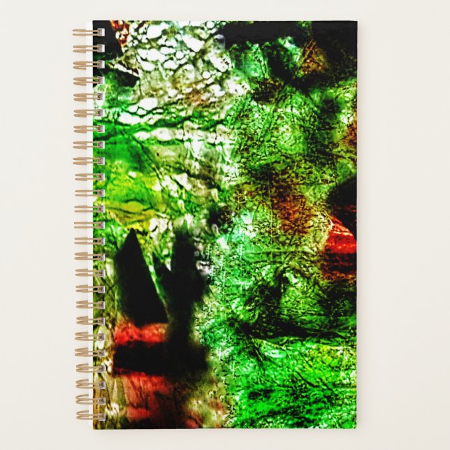 Agenda Sweet green abstract planner,Smooth color textured (Frente)