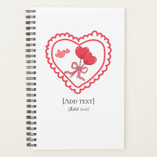 Agenda Sweet Heart Lollipop & Bird Personalized Notebook
