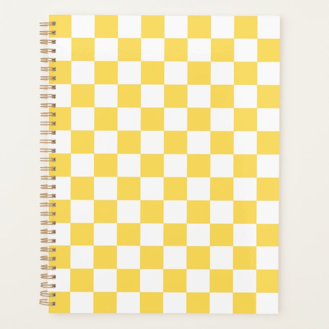 Agenda Tabuleiro de xadrez amarelo visual clássico (Frente)