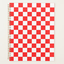 Agenda Tabuleiro de xadrez vermelho visual clássico