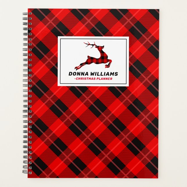 Agenda Tartan de Natal e veado de Natal (Frente)