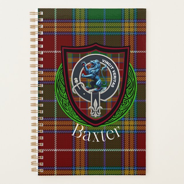 Agenda Tartan e Brasão do Clã Escocês Baxter (Frente)