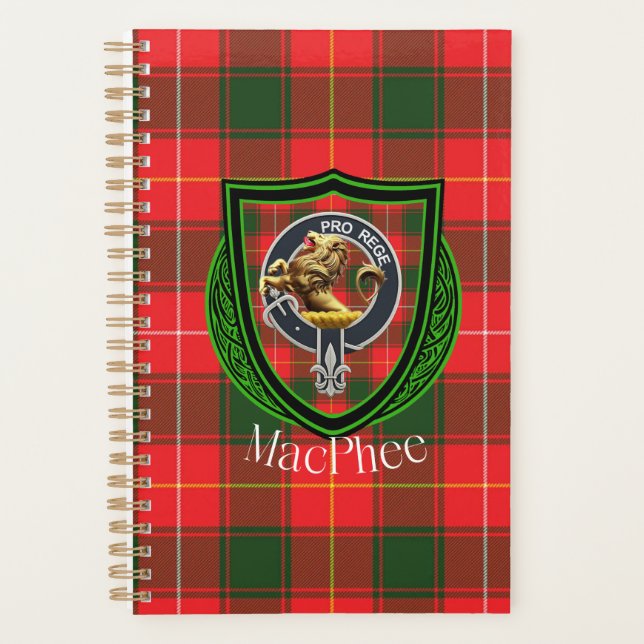 Agenda Tartan e Brasão do Clã Escocês MacPhee (Frente)