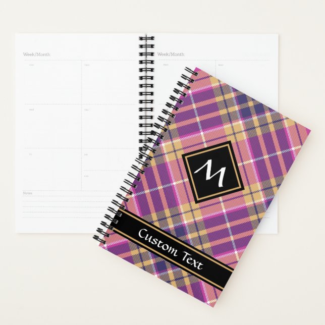 Agenda Tartan rosa, Dourado e azul (Exibição)