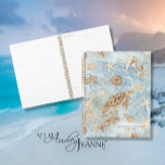 Agenda Tartaruga-do-mar Aquarelas-do-mar Azul<br><div class="desc">Criado para aqueles que têm um negócio na margem do mar ou cujo criativo, "Lugar Feliz", está com os dedos na areia. Esta pintura mostra um charmoso e pacífico mundo submarino que ajudará a transportá-lo para lá! Apresentando a cor d'água pintada de Tartaruga do Mar, Cavalos do Mar, Starfish, Scallop...</div>