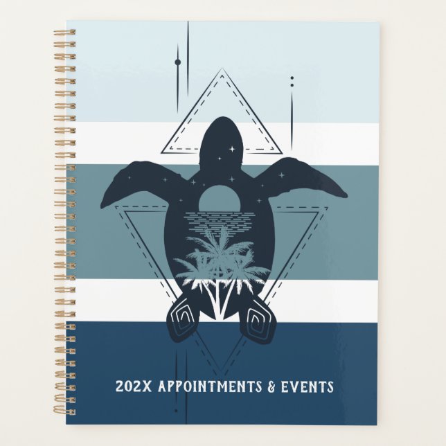 Agenda Tartaruga Geométrica Moderna Personalizada (Frente)