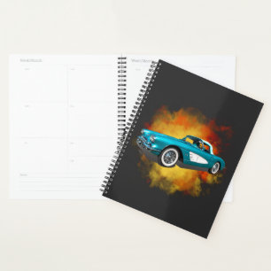 Agenda Teal 59 Carro Vermelho Corvette Explosão