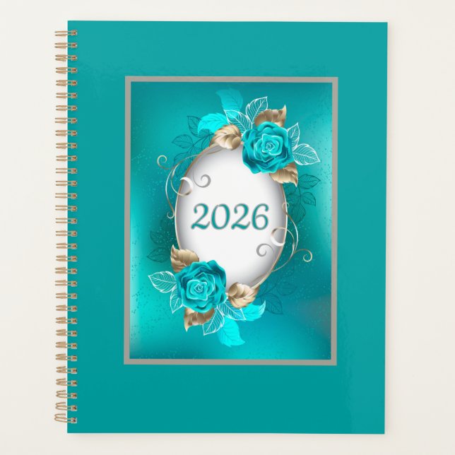 Agenda Teal anual personalizado (Frente)