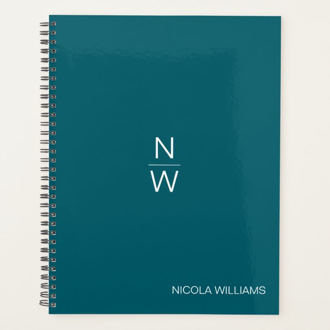Agenda Teal Escuro Simples e Moderno Profissional (Frente)